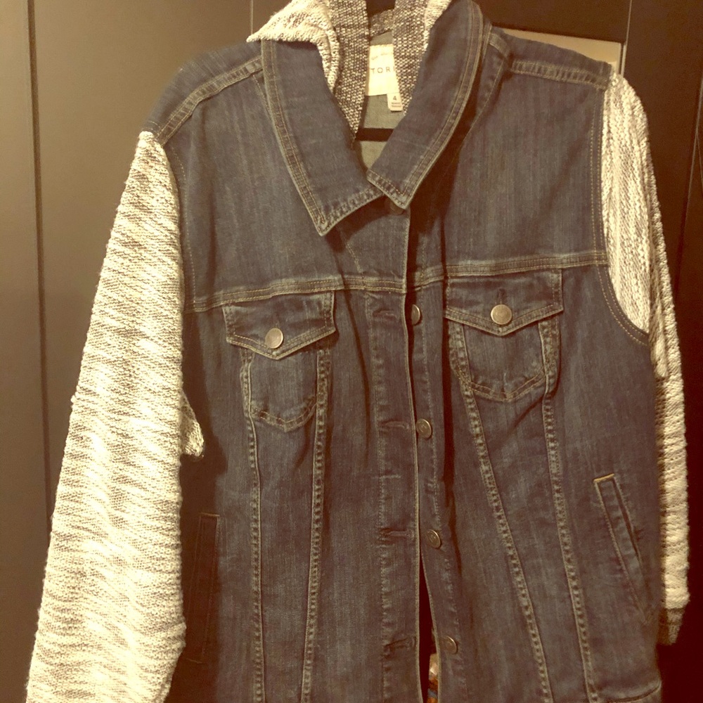TORRID FRENCH TERRY AND DENIM JACKET- SIZE 4